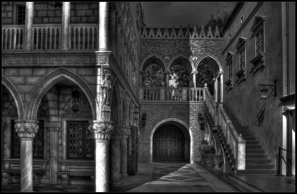 "Casting Shadows", a black and white architecture photograph by Robert Santafede