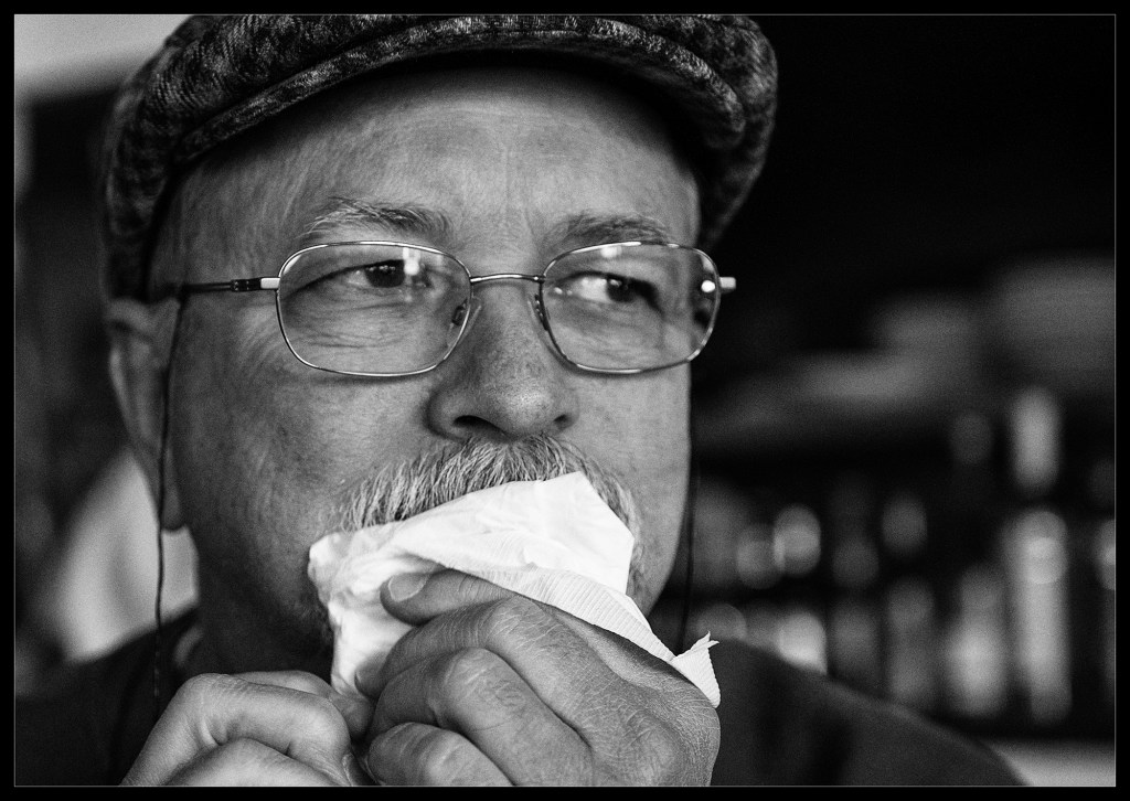 "Father", a black and white portrait by Robert Santafede